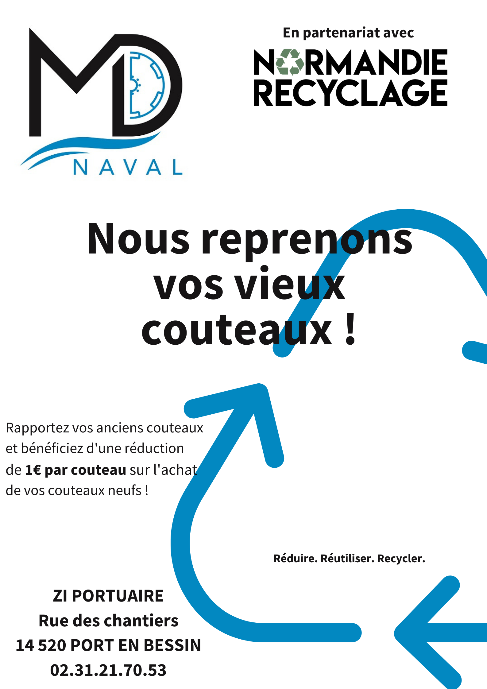 Normandie Recyclage de vieux couteaux